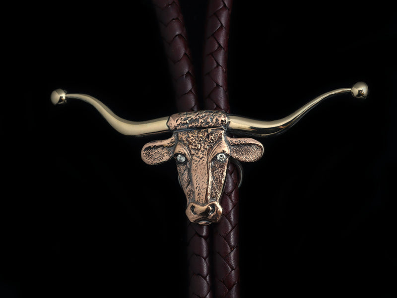 Dual Gold Longhorn Bolo