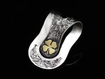 Big Bend 4 Leaf Clover Engraved Money Clip 18K