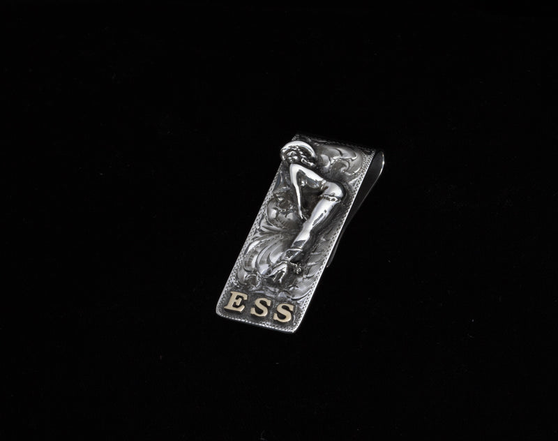 RW Girl Money Clip With 14k Initials