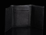 Black Calf Tri Fold Wallet