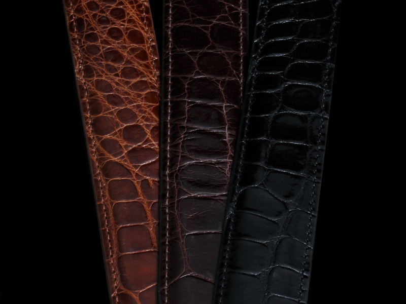 In Stock Glazed Alligator Belts (Classic Colors)