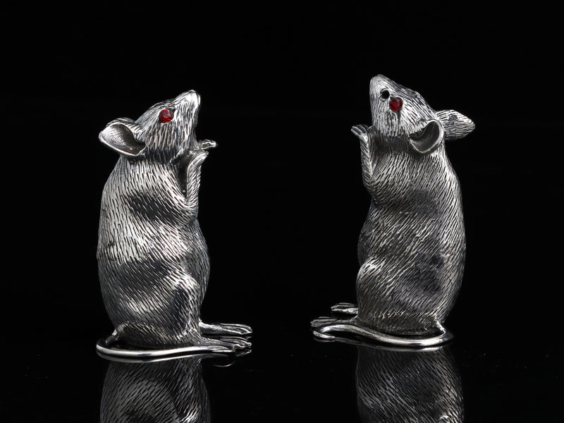 Sterling Silver Mice Salt & Pepper Shakers