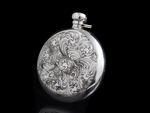 Round Flask & 14k Gold Shield