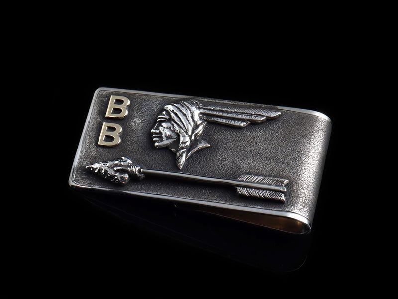 Large Pontiac Arrow Money Clip With Initials, Two Ways