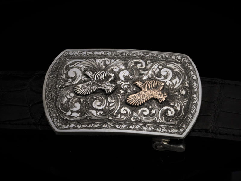 Branson Quail, Three Ways Belt Buckles Comstock Heritage 