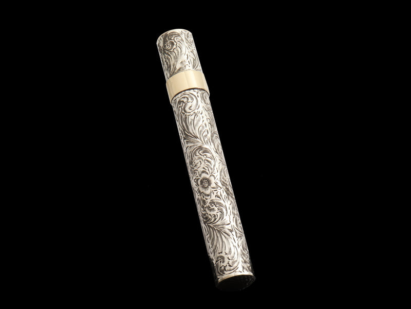 Sterling & 14k Scroll Cigar Tube Gifts Comstock Heritage 