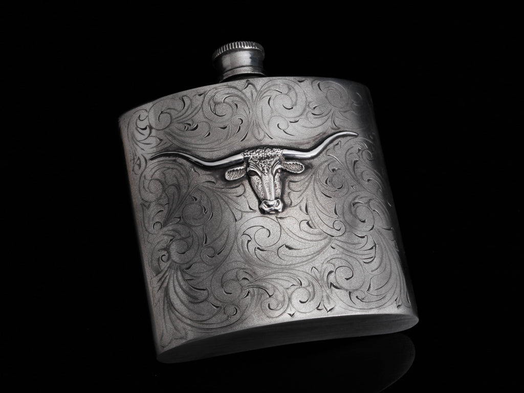 Carved Longhorn Flask Gifts Comstock Heritage 