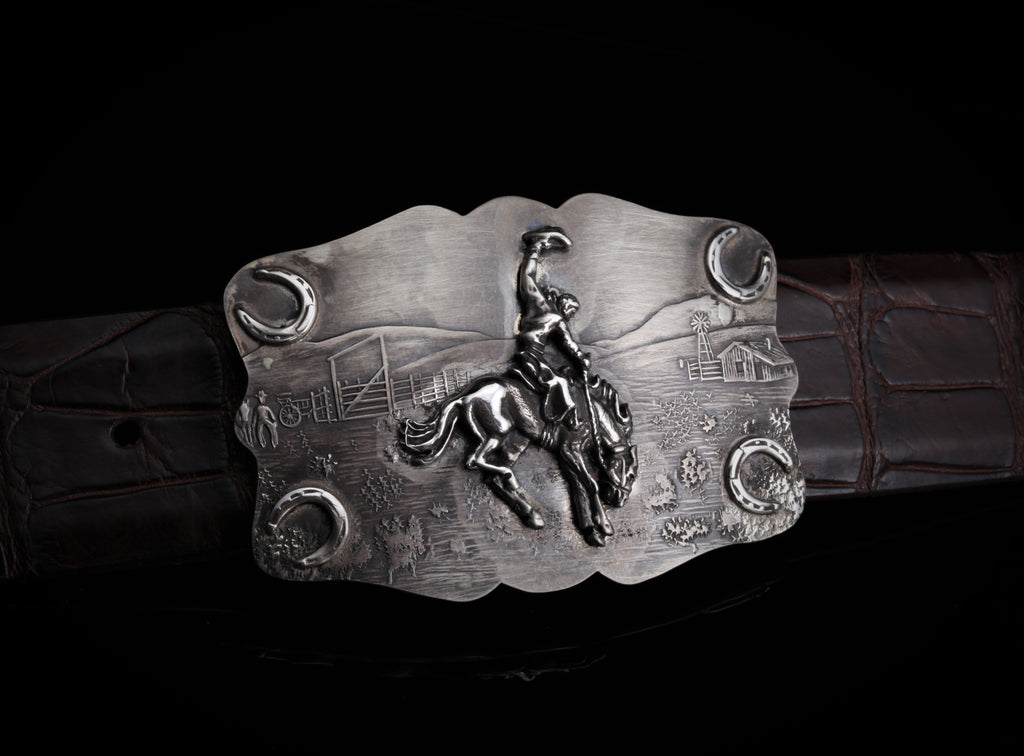 Morgan Scene, Bronco & Horseshoes Belt Buckles Comstock Heritage 