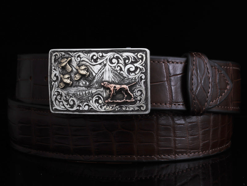 Mason Quail Hunt 14k Belt Buckles Comstock Heritage 