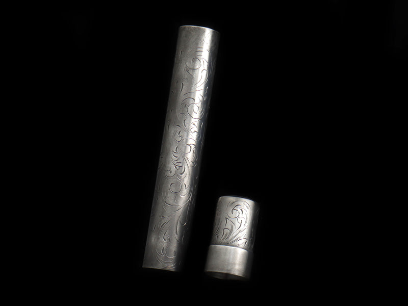 Sterling Silver Finger Carved Cigar Tube