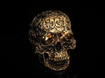 Life Size Bronze Floral Skull