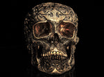 Life Size Bronze Floral Skull