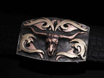 Tribal Longhorn 14k Belt Buckles Comstock Heritage 