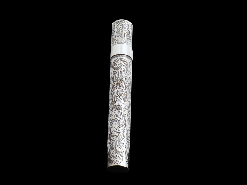 Floral Sterling Cigar Tube