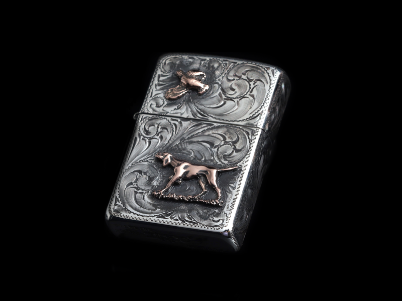 14k Hunting Dog & Quail Lighter