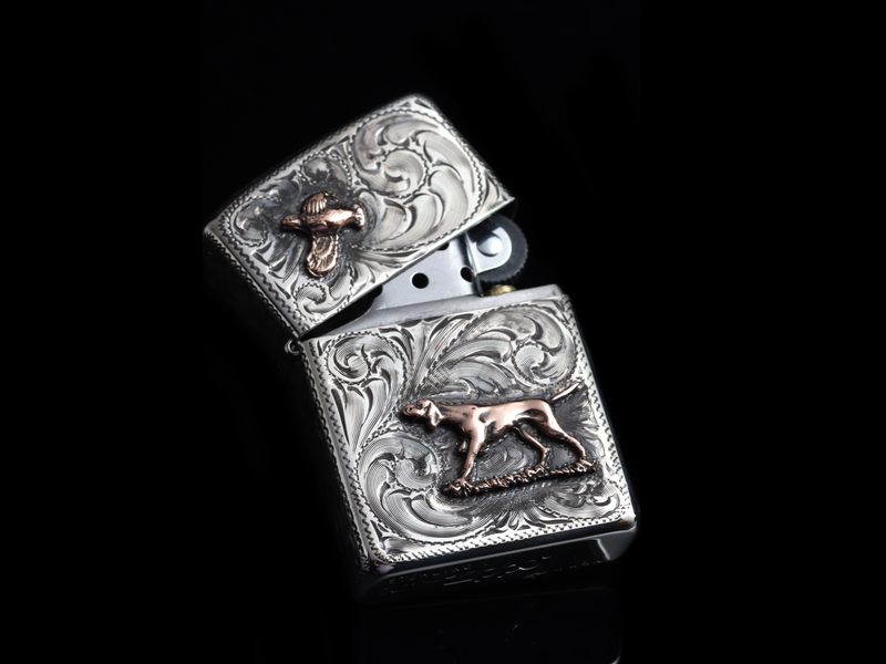 14k Hunting Dog & Quail Lighter