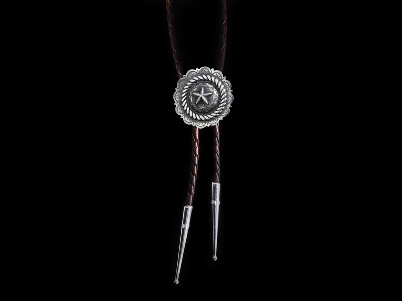 Engraved Star Concho Bolo