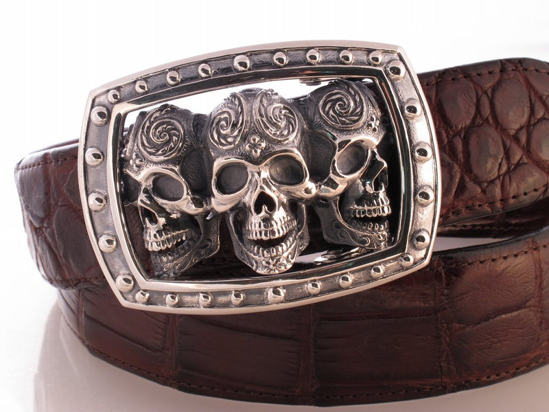 Sugar Skull Trio buckle Jeff Deegan Designs 